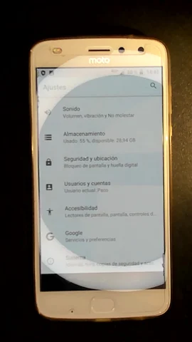 Motorola Moto Z2 Play de F*******o antes de la reparación de batería