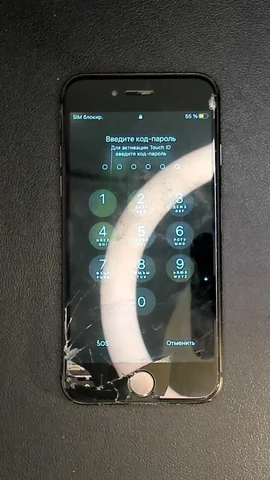 Apple iPhone 8 de S***i antes de la reparación de pantalla