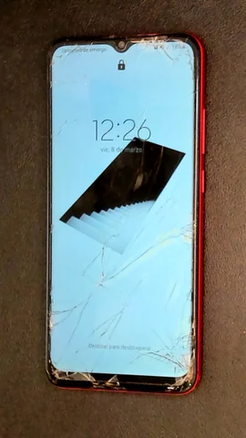 Samsung Galaxy A03 de J**n antes de la reparación de pantalla