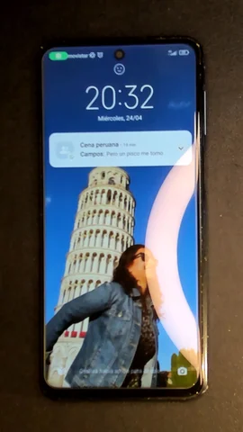 Foto tomada del Xiaomi Redmi Note 9S de R***s posterior a la reparación de pantalla el 24 de Abril de 2024