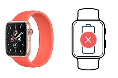 Apple Watch SE junto a una avería de Batería, ofreciendo reparación de Batería de Apple Watch SE en Santifer iRepair