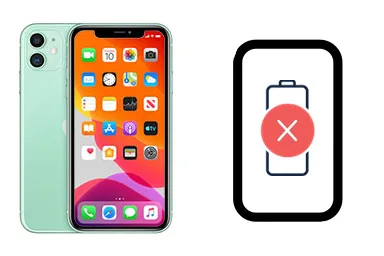 iPhone 11 junto a una avería de Batería, ofreciendo reparación de Batería de iPhone 11 en Santifer iRepair
