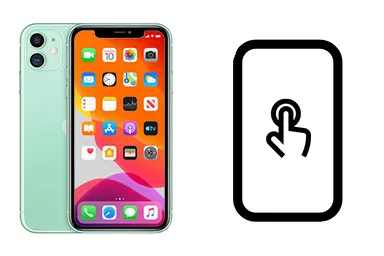 iPhone 11 junto a una avería de Táctil, ofreciendo reparación de Táctil de iPhone 11 en Santifer iRepair