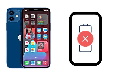 iPhone 12 junto a una avería de Batería, ofreciendo reparación de Batería de iPhone 12 en Santifer iRepair
