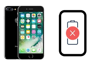 iPhone 7 Plus junto a una avería de Batería, ofreciendo reparación de Batería de iPhone 7 Plus en Santifer iRepair