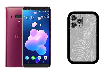 HTC U12+ junto a una avería de Tapa trasera, ofreciendo reparación de Tapa trasera de HTC U12+ en Santifer iRepair