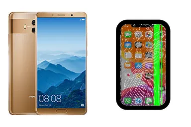 Huawei Mate 10 junto a una avería de Pantalla, ofreciendo reparación de Pantalla de Huawei Mate 10 en Santifer iRepair