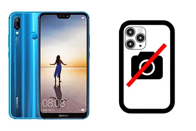 Huawei P20 lite junto a una avería de Cámara trasera, ofreciendo reparación de Cámara trasera de Huawei P20 lite en Santifer iRepair