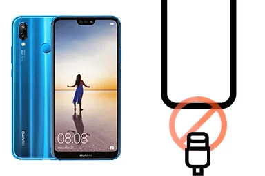 Huawei P20 lite junto a una avería de Puerto de carga, ofreciendo reparación de Puerto de carga de Huawei P20 lite en Santifer iRepair