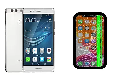 Huawei P9 Plus junto a una avería de Pantalla, ofreciendo reparación de Pantalla de Huawei P9 Plus en Santifer iRepair