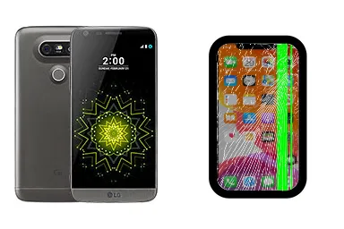 LG G5 junto a una avería de Pantalla, ofreciendo reparación de Pantalla de LG G5 en Santifer iRepair