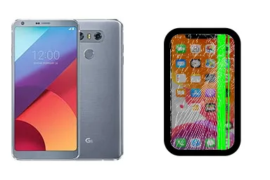 LG G6 junto a una avería de Pantalla, ofreciendo reparación de Pantalla de LG G6 en Santifer iRepair