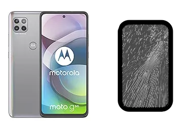 Motorola Moto G 5G junto a una avería de Cristal, ofreciendo reparación de Cristal de Motorola Moto G 5G en Santifer iRepair