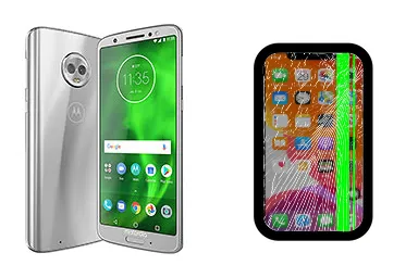 Motorola Moto G6 junto a una avería de Pantalla, ofreciendo reparación de Pantalla de Motorola Moto G6 en Santifer iRepair