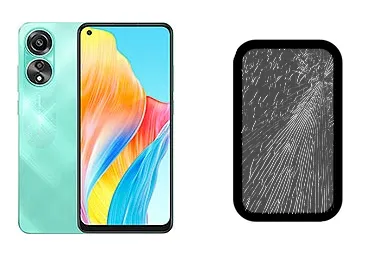 Oppo A78 4G junto a una avería de Cristal, ofreciendo reparación de Cristal de Oppo A78 4G en Santifer iRepair