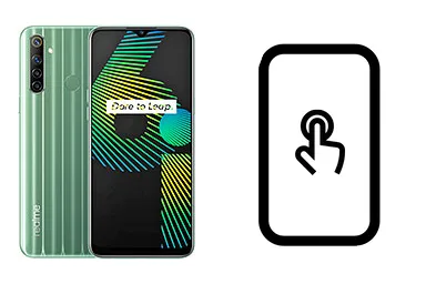 Realme 6i junto a una avería de Táctil, ofreciendo reparación de Táctil de Realme 6i en Santifer iRepair