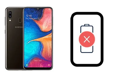 Samsung Galaxy A20 junto a una avería de Batería, ofreciendo reparación de Batería de Samsung Galaxy A20 en Santifer iRepair