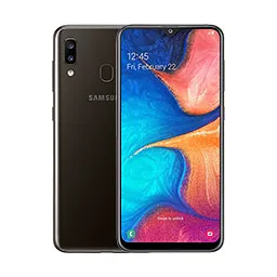 Samsung Galaxy A20 mostrando la pantalla de inicio, disponible para reparaciones rápidas en Santifer iRepair