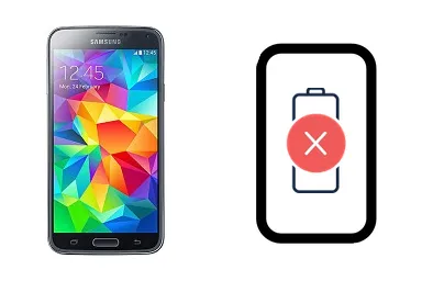 Samsung Galaxy S5 junto a una avería de Batería, ofreciendo reparación de Batería de Samsung Galaxy S5 en Santifer iRepair