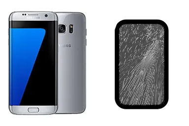 Samsung Galaxy S7 edge junto a una avería de Cristal, ofreciendo reparación de Cristal de Samsung Galaxy S7 edge en Santifer iRepair