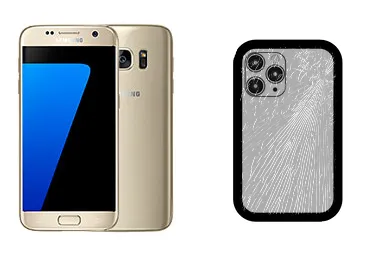 Samsung Galaxy S7 junto a una avería de Tapa trasera, ofreciendo reparación de Tapa trasera de Samsung Galaxy S7 en Santifer iRepair