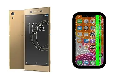 Sony Xperia XA1 Ultra junto a una avería de Pantalla, ofreciendo reparación de Pantalla de Sony Xperia XA1 Ultra en Santifer iRepair