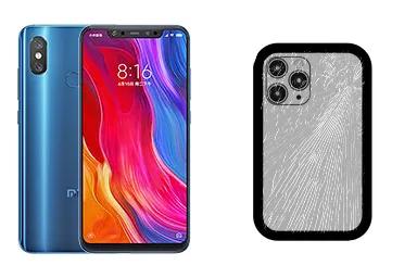 Xiaomi Mi 8 junto a una avería de Tapa trasera, ofreciendo reparación de Tapa trasera de Xiaomi Mi 8 en Santifer iRepair