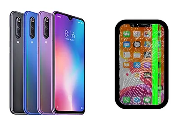 Xiaomi Mi 9 SE junto a una avería de Pantalla, ofreciendo reparación de Pantalla de Xiaomi Mi 9 SE en Santifer iRepair