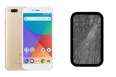 Xiaomi Mi A1 (Mi 5X) junto a una avería de Cristal, ofreciendo reparación de Cristal de Xiaomi Mi A1 (Mi 5X) en Santifer iRepair