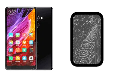 Xiaomi Mi Mix 2 junto a una avería de Cristal, ofreciendo reparación de Cristal de Xiaomi Mi Mix 2 en Santifer iRepair