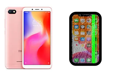 Xiaomi Redmi 6A junto a una avería de Pantalla, ofreciendo reparación de Pantalla de Xiaomi Redmi 6A en Santifer iRepair