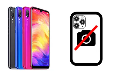 Xiaomi Redmi Note 7 junto a una avería de Cámara trasera, ofreciendo reparación de Cámara trasera de Xiaomi Redmi Note 7 en Santifer iRepair