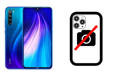 Xiaomi Redmi Note 8 junto a una avería de Cámara trasera, ofreciendo reparación de Cámara trasera de Xiaomi Redmi Note 8 en Santifer iRepair