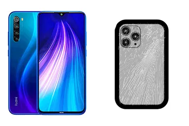 Xiaomi Redmi Note 8 junto a una avería de Tapa trasera, ofreciendo reparación de Tapa trasera de Xiaomi Redmi Note 8 en Santifer iRepair