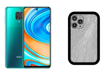 Xiaomi Redmi Note 9 Pro junto a una avería de Tapa trasera, ofreciendo reparación de Tapa trasera de Xiaomi Redmi Note 9 Pro en Santifer iRepair