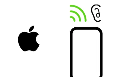 Logo de Apple junto a una avería de Auricular de Móvil, ofreciendo el servicio de reparación de Auricular de iPhone en Santifer iRepair