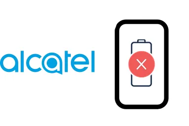 Logo de alcatel junto a una avería de Batería de Móvil, ofreciendo el servicio de reparación de Batería de Móviles alcatel en Santifer iRepair