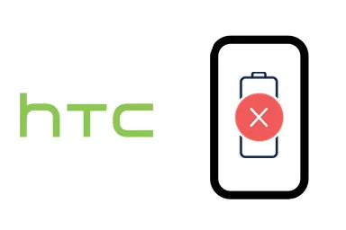 Logo de HTC junto a una avería de Batería de Móvil, ofreciendo el servicio de reparación de Batería de Móviles HTC en Santifer iRepair