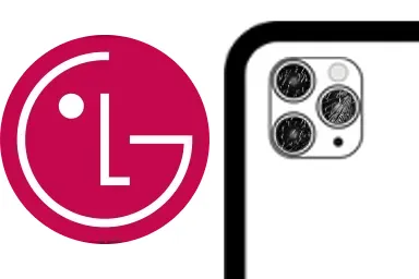 Logo de LG junto a una avería de Cristal de la cámara de Móvil, ofreciendo el servicio de reparación de Cristal de la cámara de Móviles LG en Santifer iRepair