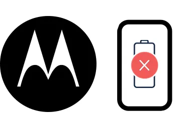 Logo de Motorola junto a una avería de Batería de Móvil, ofreciendo el servicio de reparación de Batería de Móviles Motorola en Santifer iRepair