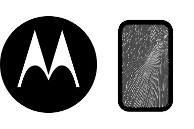 Logo de Motorola junto a una avería de Cristal de Móvil, ofreciendo el servicio de reparación de Cristal de Móviles Motorola en Santifer iRepair