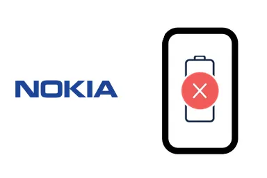 Logo de Nokia junto a una avería de Batería de Móvil, ofreciendo el servicio de reparación de Batería de Móviles Nokia en Santifer iRepair