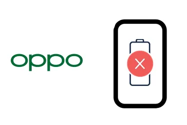 Logo de Oppo junto a una avería de Batería de Móvil, ofreciendo el servicio de reparación de Batería de Móviles Oppo en Santifer iRepair