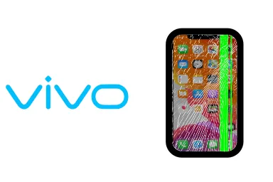 Logo de vivo junto a una avería de Pantalla de Móvil, ofreciendo el servicio de reparación de Pantalla de Móviles vivo en Santifer iRepair