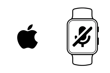 Logo de Apple junto a una avería de Micrófono de Smartwatch, ofreciendo el servicio de reparación de Micrófono de Apple Watch en Santifer iRepair