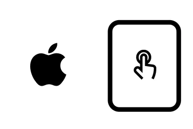 Logo de Apple junto a una avería de Táctil de Tablet, ofreciendo el servicio de reparación de Táctil de iPad en Santifer iRepair