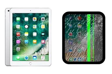 iPad 5 9.7 (2017) junto a una avería de Pantalla, ofreciendo reparación de Pantalla de iPad 5 9.7 (2017) en Santifer iRepair