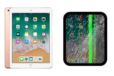 iPad 6 9.7 (2018) junto a una avería de Pantalla, ofreciendo reparación de Pantalla de iPad 6 9.7 (2018) en Santifer iRepair