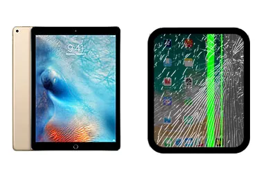 iPad Pro 12.9 (2015) junto a una avería de Pantalla, ofreciendo reparación de Pantalla de iPad Pro 12.9 (2015) en Santifer iRepair